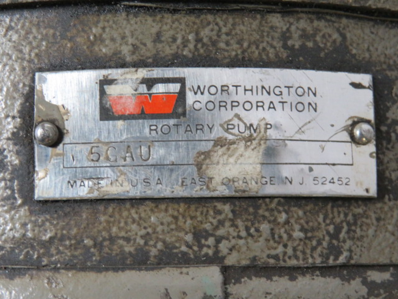 Worthington 5GAU Rotary Pump 1-1/2" Port USED