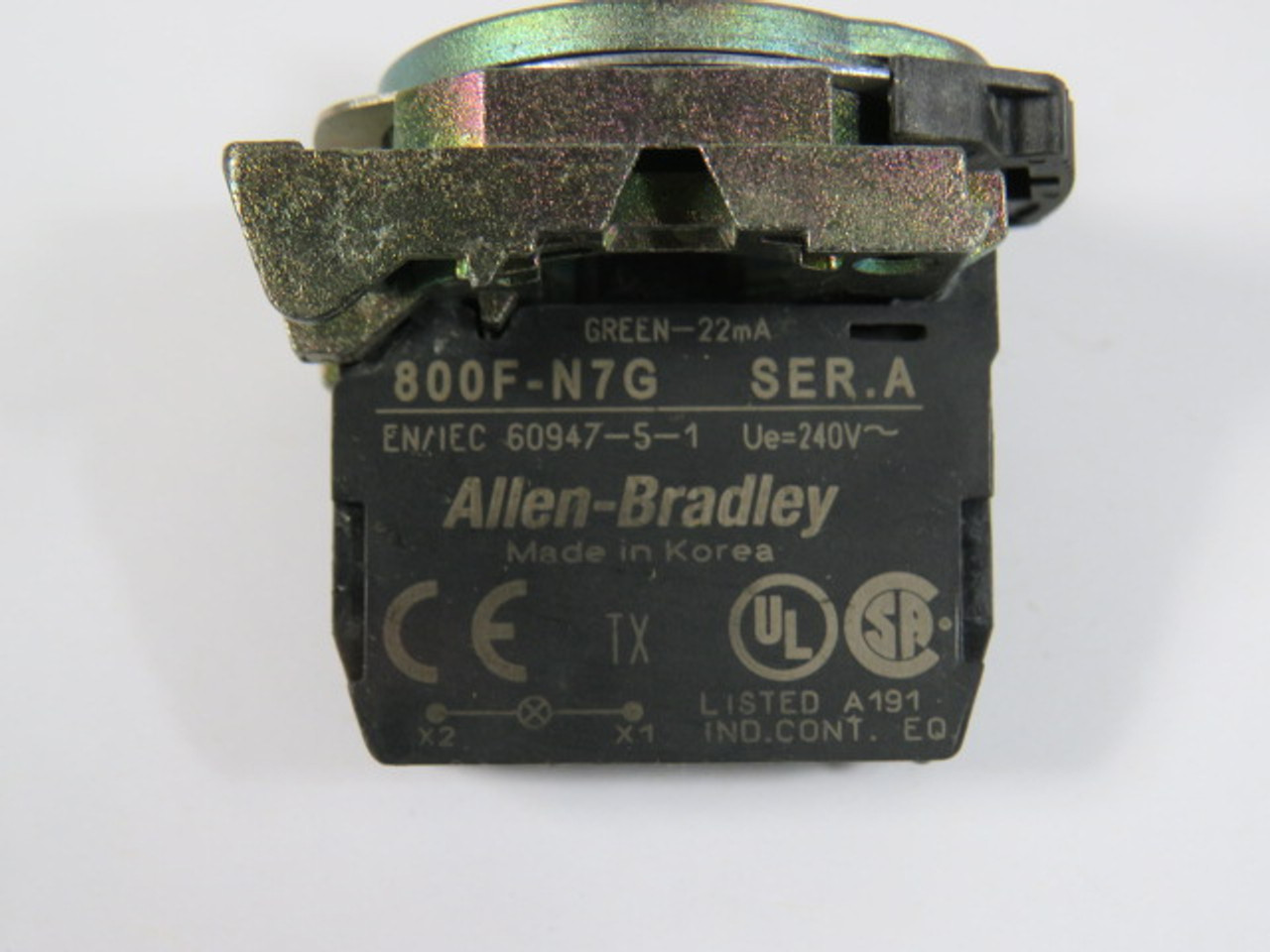 Allen-Bradley 800F-N7G Series A Light Module w/ Mounting Latch 240V USED