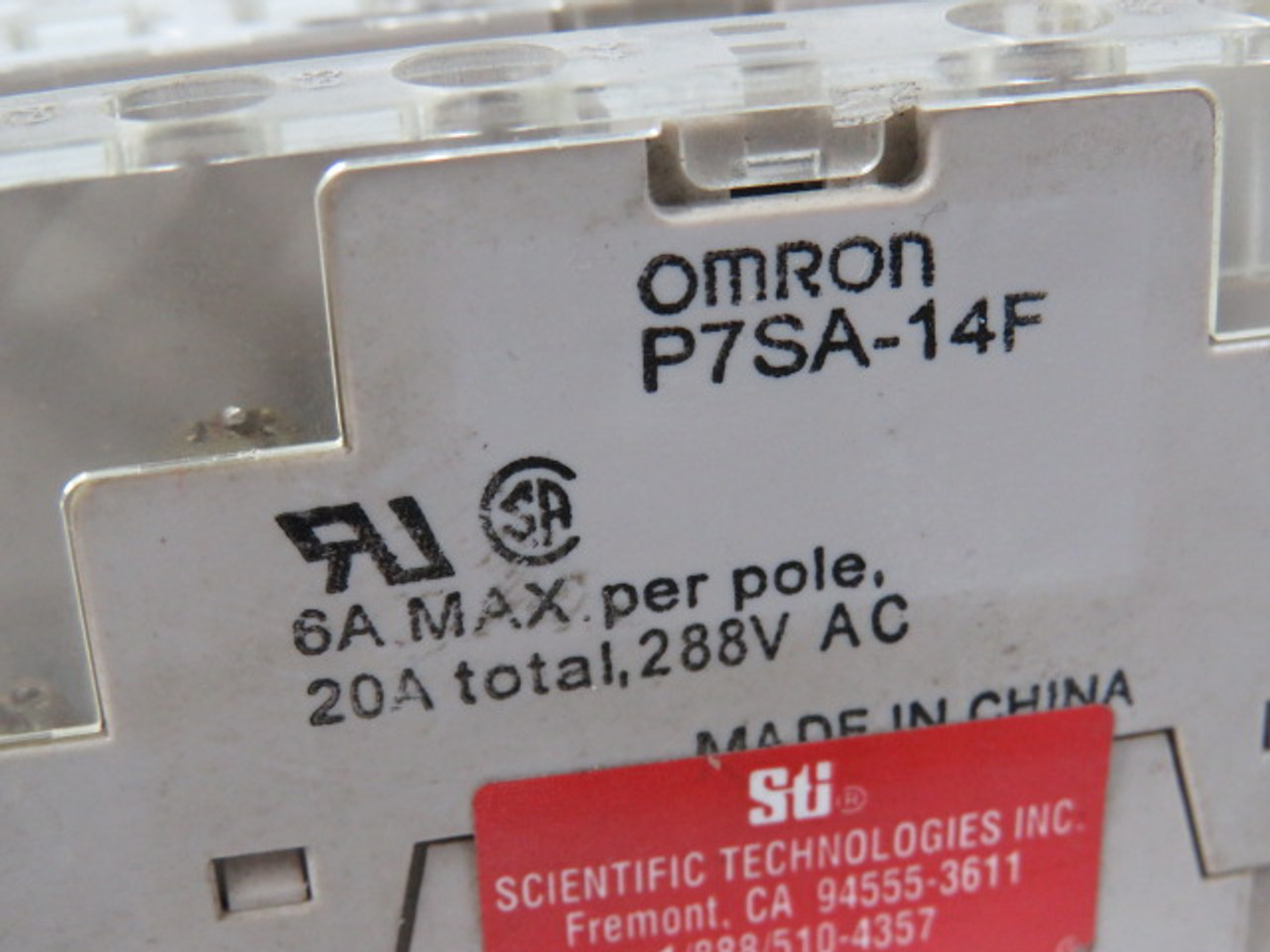 Omron P7SA-14F Relay Socket 14-Blade 6A 250V 20A 288VAC USED