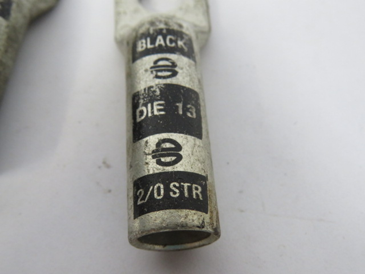 Burndy YA26 Black Tin Plated Compression Lug 3/8" 2/0STR Die 13 Lot of 2 ! NOP !
