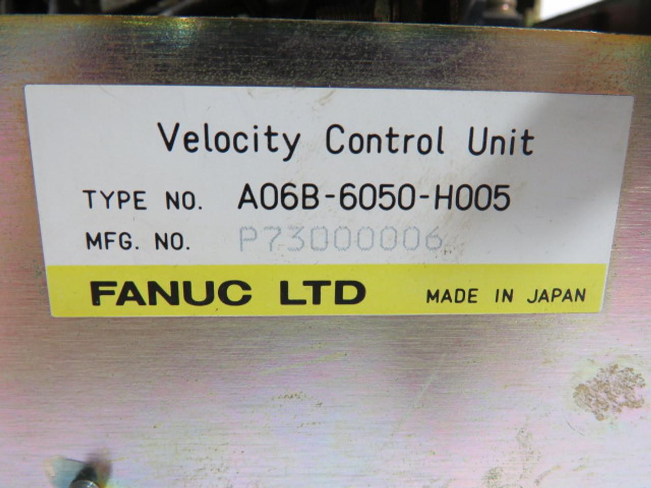 Fanuc A06B-6050-H005 Velocity Control Unit (W/O Circuit Board) USED