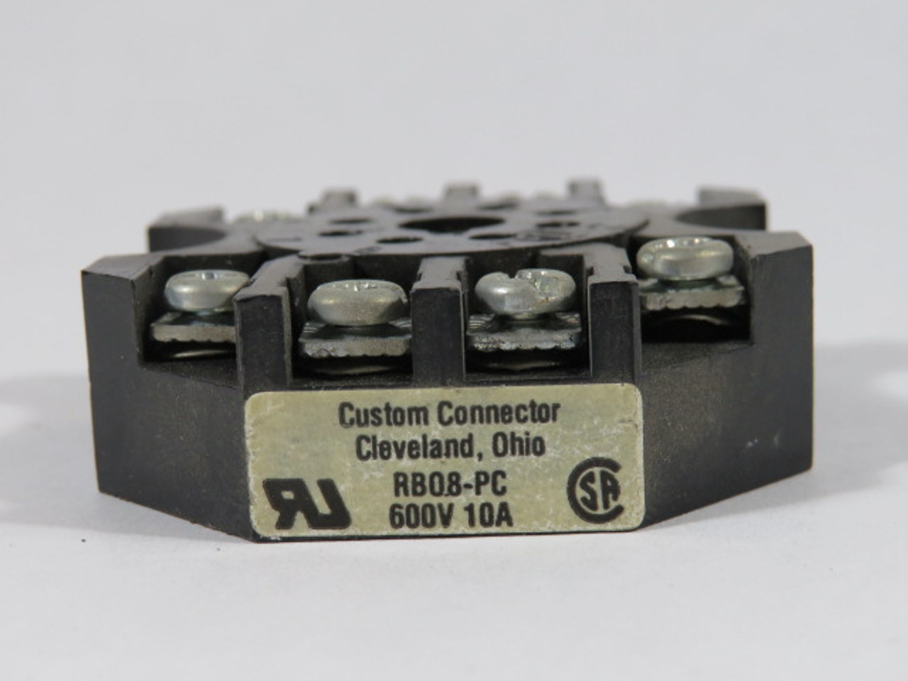 Custom Connector RB08-PC Relay Socket 600V 10A USED