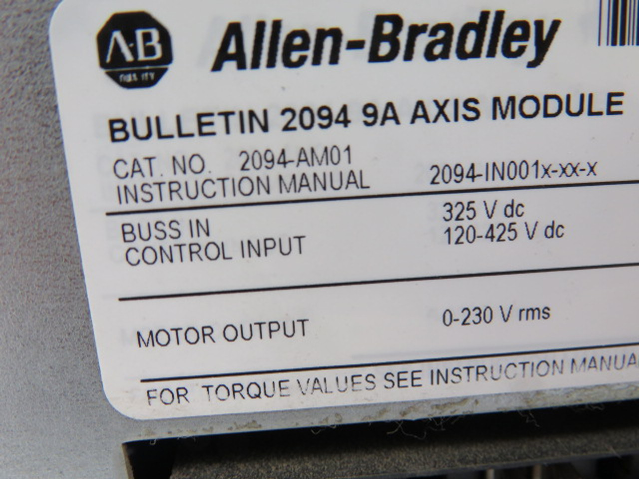 Allen-Bradley 2094-AM01 Series A Servo Drive 200/230V 9A F/W1.97 USED