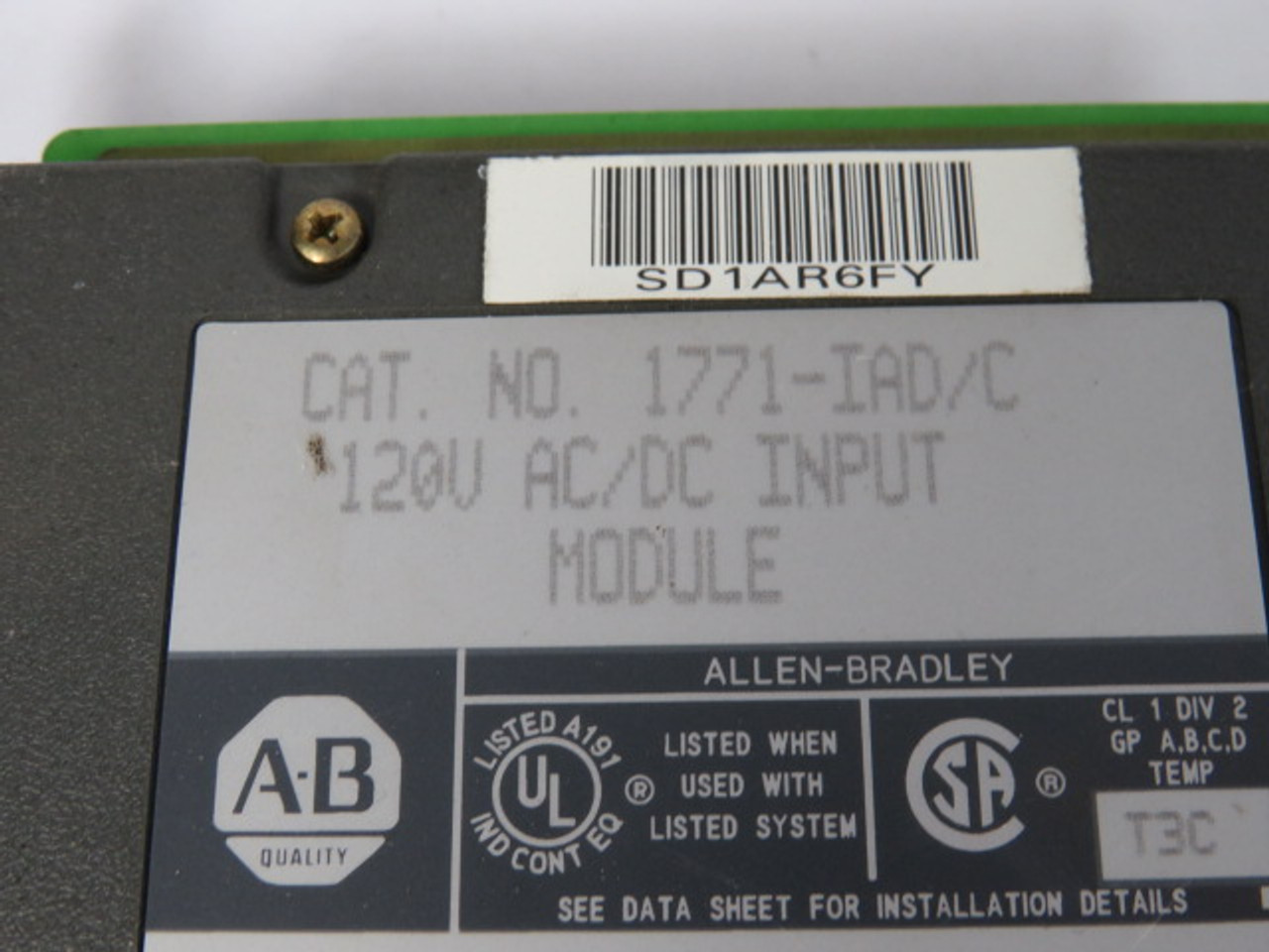 Allen-Bradley 1771-IAD Series C Input Module 120VAC USED