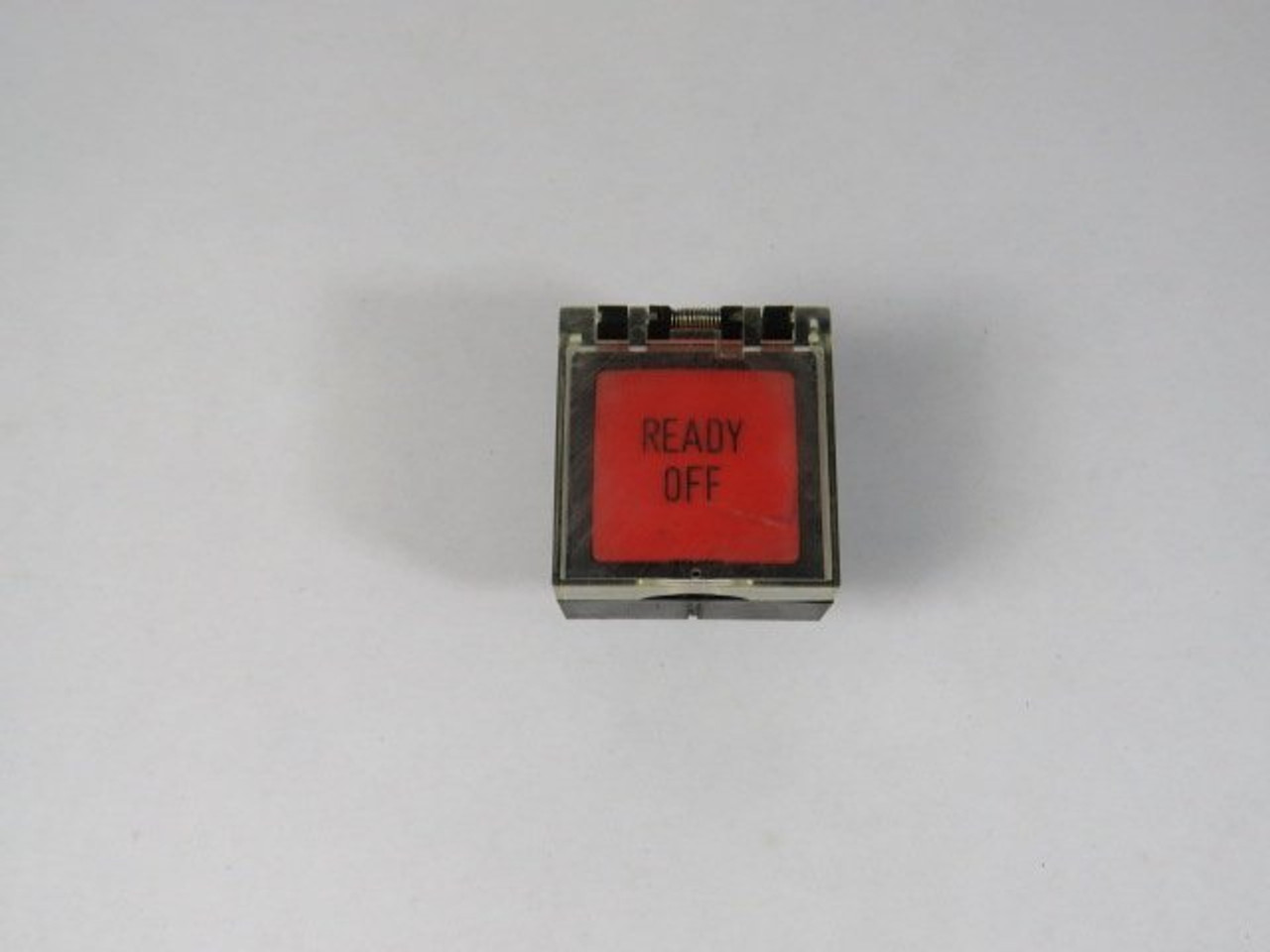 IDEC  LBW7GB-M1T1R Square Red Push Button w/ Dust Cover "READY OFF" USED