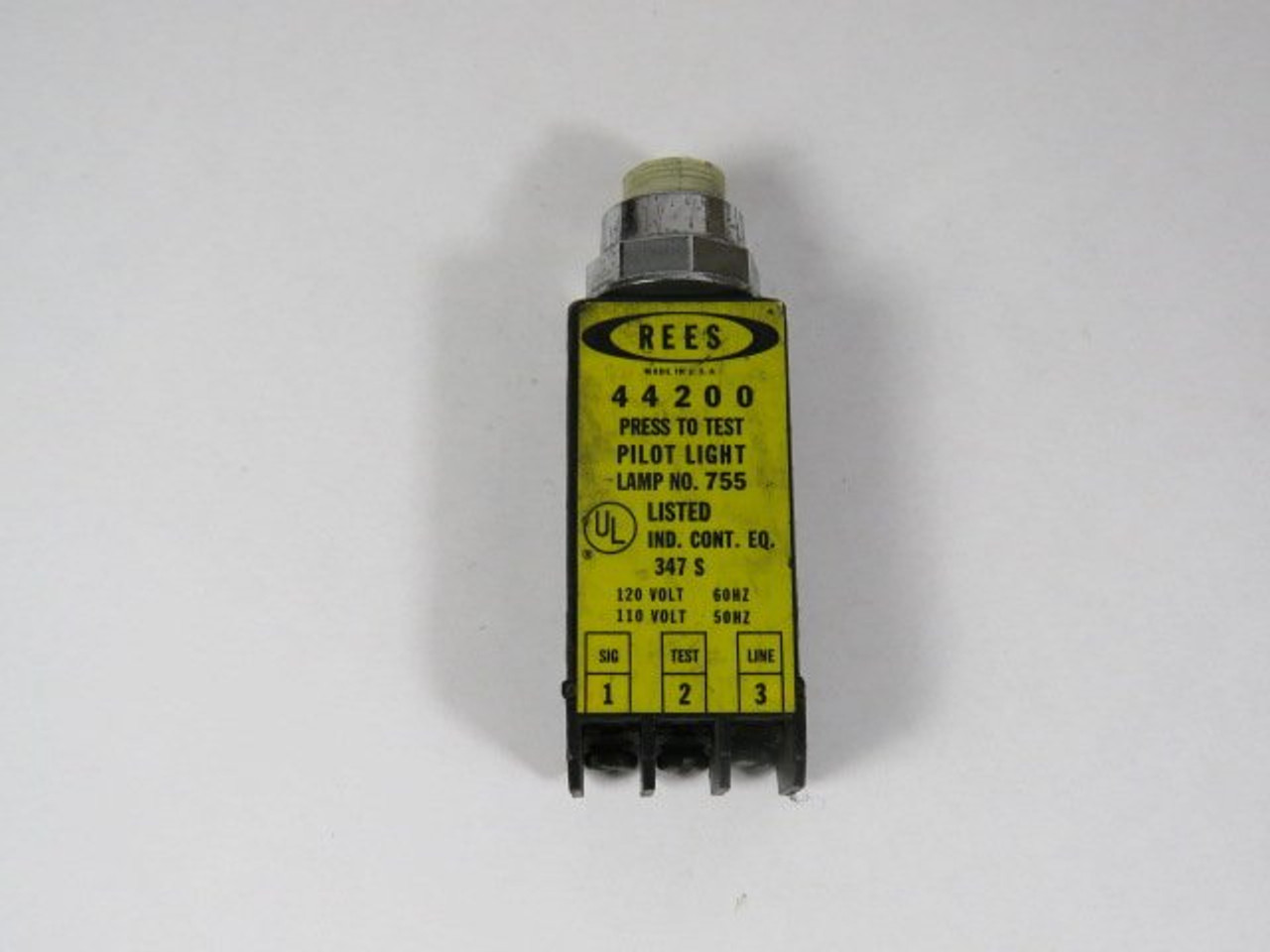 Rees 44200 Press to Test Pilot Light 110/120V 50/60HZ No Lens USED