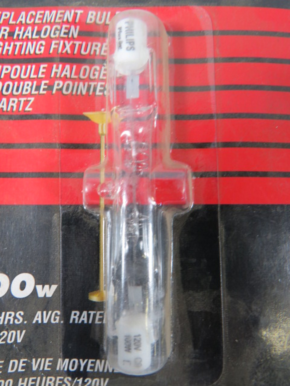 Philips BC100T3Q/CL Double Ended Quartz Halogen Lamp 100W 120V 2000Hrs NEW