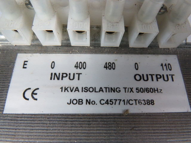 Generic Transformer 1KVA Pri. 400/480V Sec. 110V 50/60Hz 1Ph USED