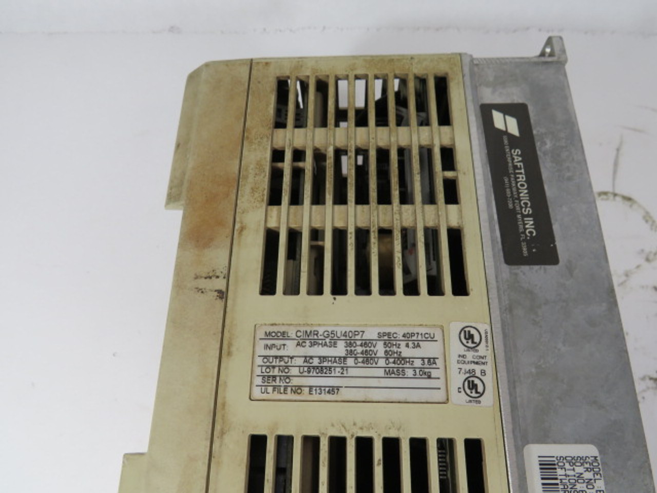 Saftronics CIMR-G5U40P7 Variable Frequency Drive *Burned-out Board* ! AS IS !