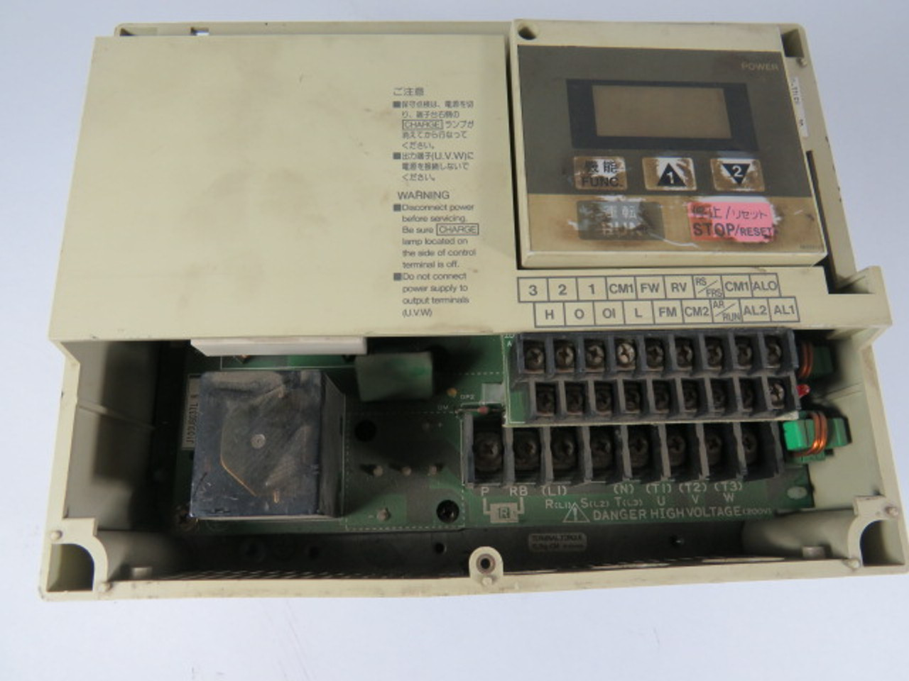 Hitachi J100-037LFU AC Drive *Missing Bottom Front Plate* USED