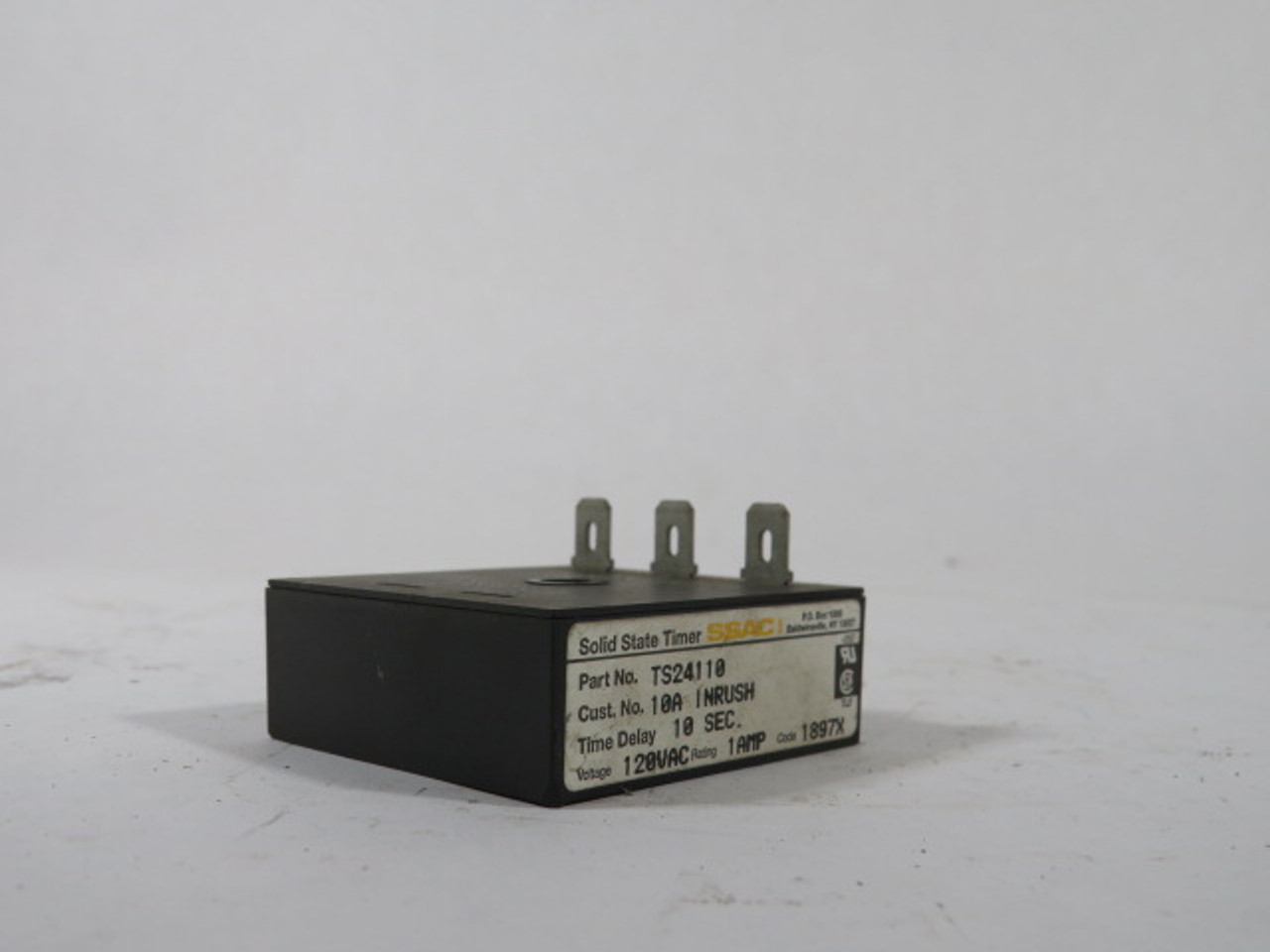 SSAC TS24110 Solid State Timer 10 Sec Time Delay 120VAC 1A USED