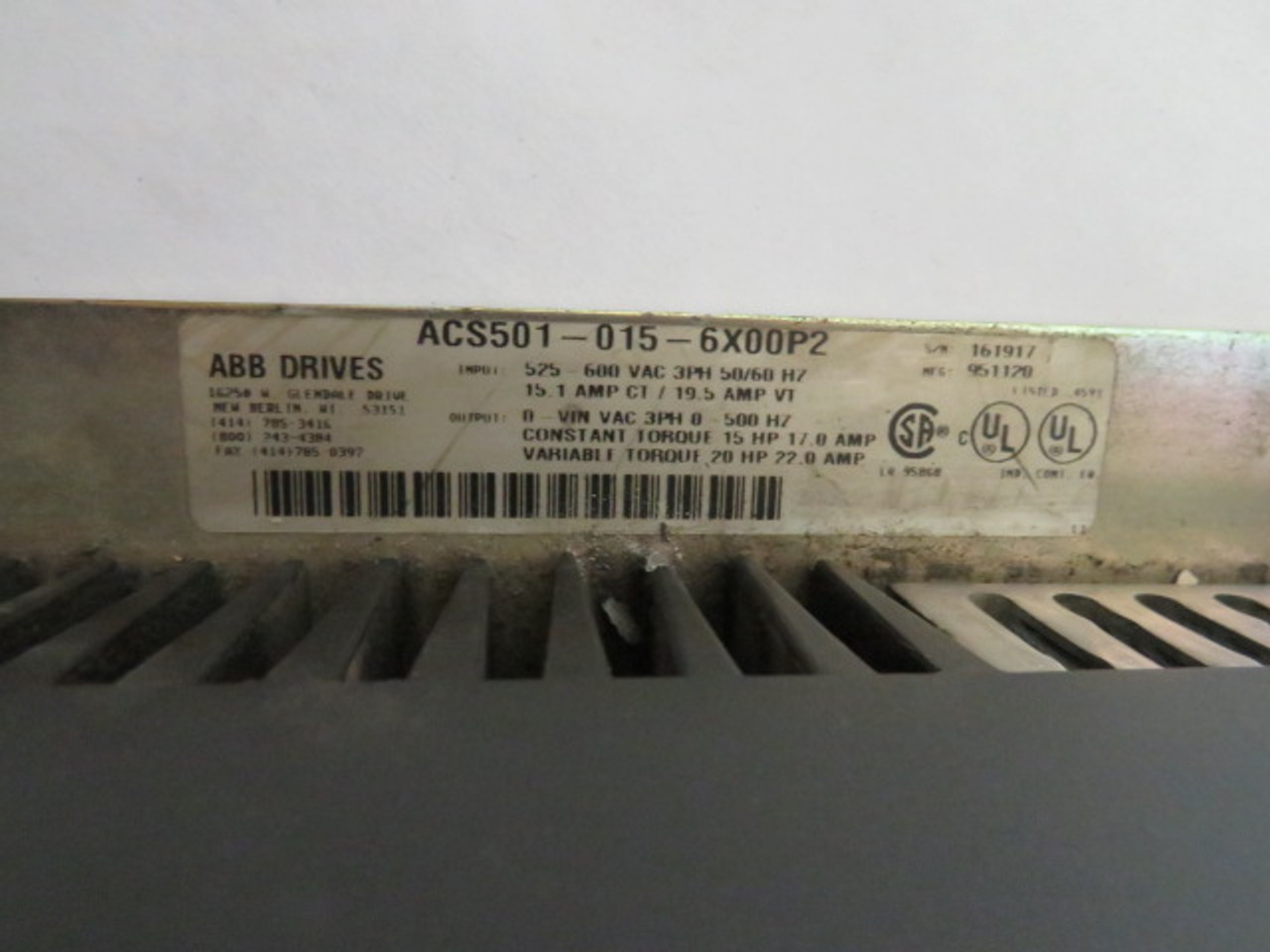ABB ACS501-015-6X00P2 AC Drive *Missing Circuit Boards* ! AS IS !