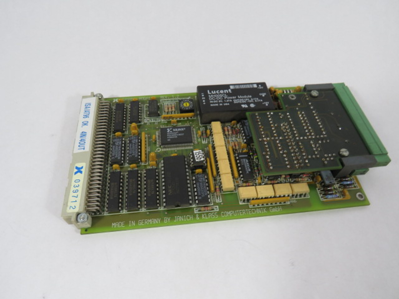Janich & Klass ISA96-ADDA12 Rev. 1.2 Memory & Control Circuit Board USED