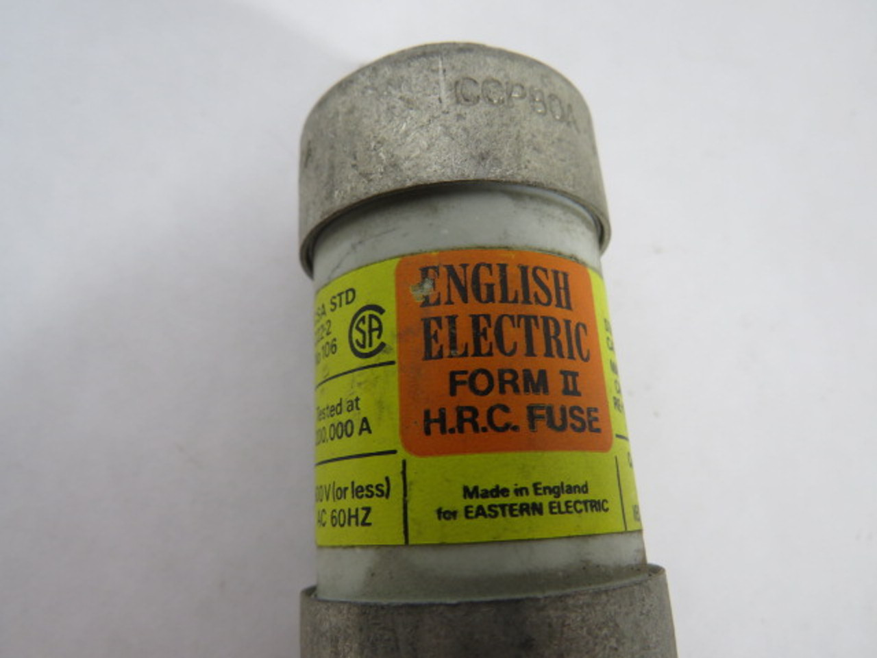 English Electric CCP80A Form II H.R.C. Fuse 80A 600VAC USED