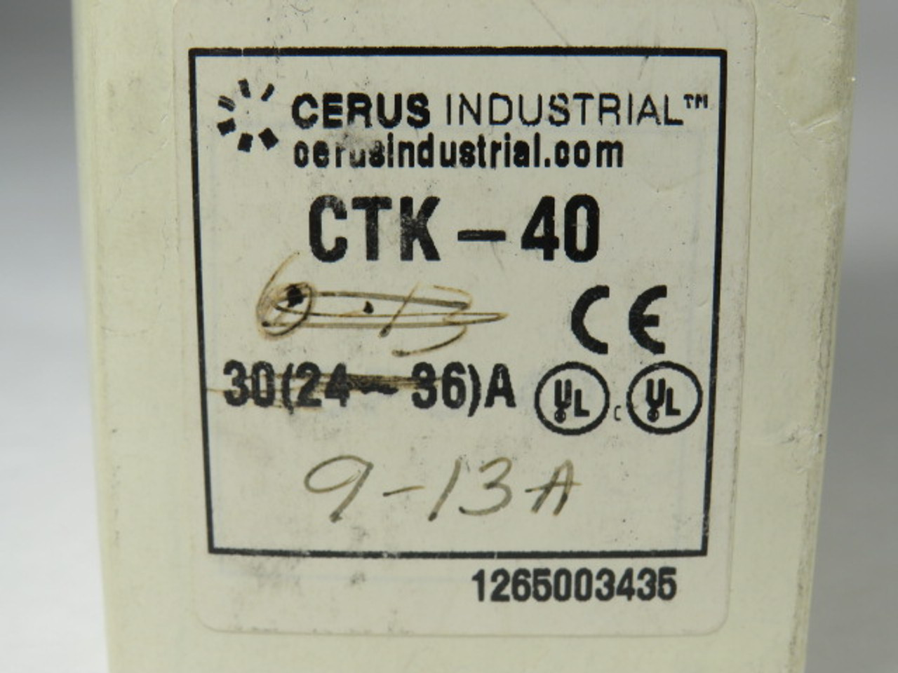 Cerus Orion CTK-40-11 Thermal Overload Relay 9.13A Range ! NOP !