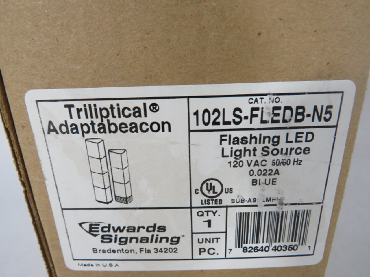 Edwards 120LS-FLEDB-N5 Blue Triliptical Adaptabeacon Flashing LED Source ! NEW !