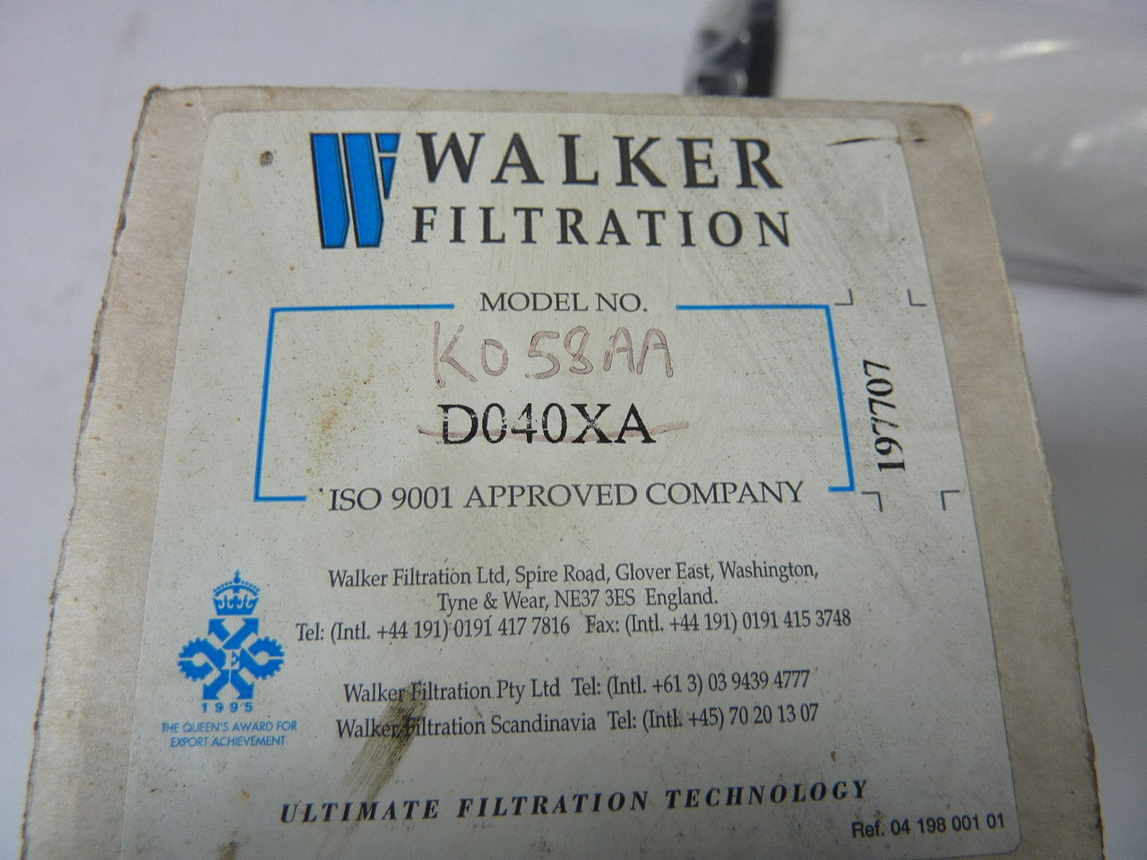 Walker Filtration D040XA Filter Element ! NEW !