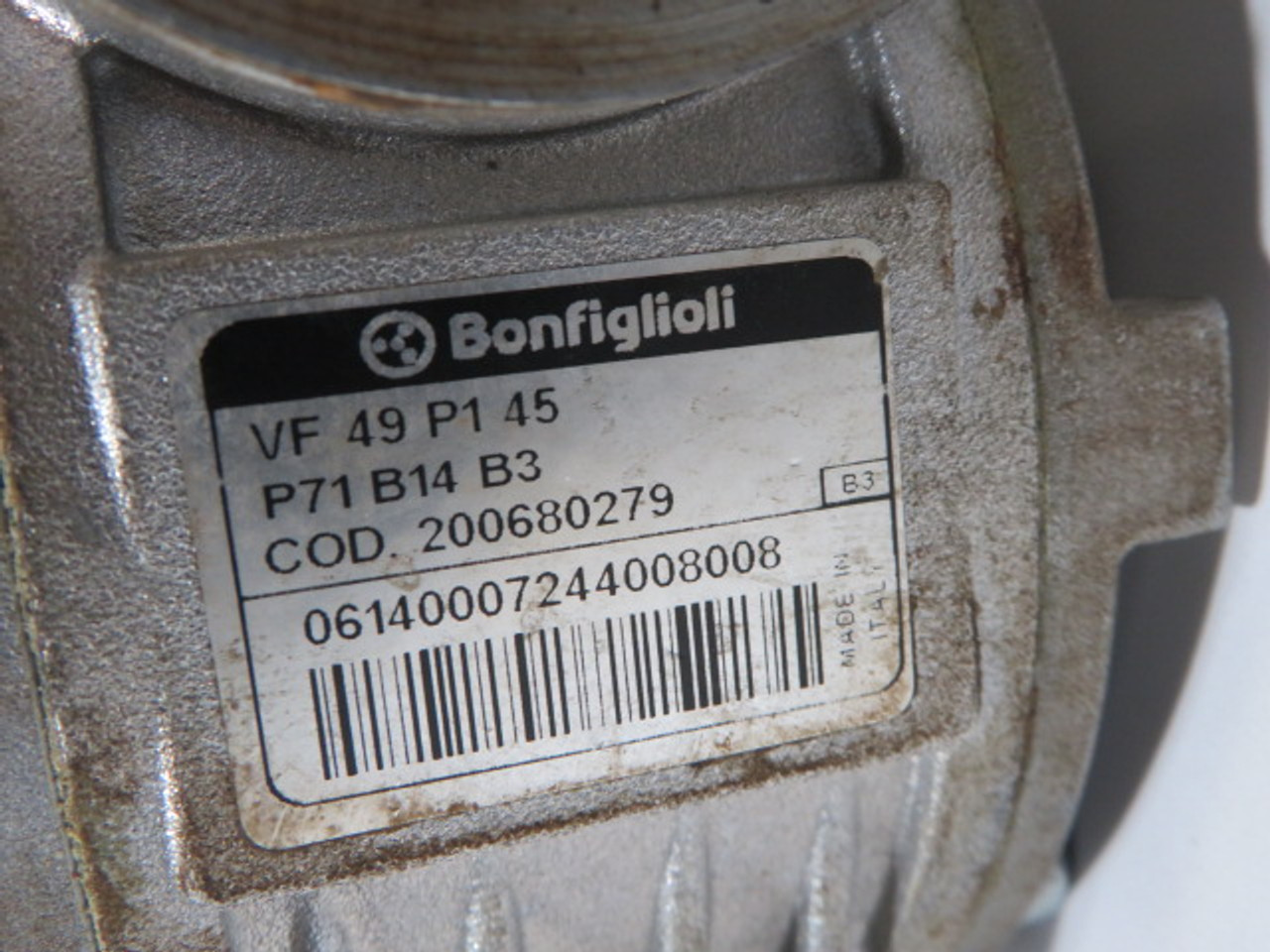 Bonfiglioli BN71B4-8D16020690-6382531 Motor .37kW c/w Gear Reducer 45:1 USED