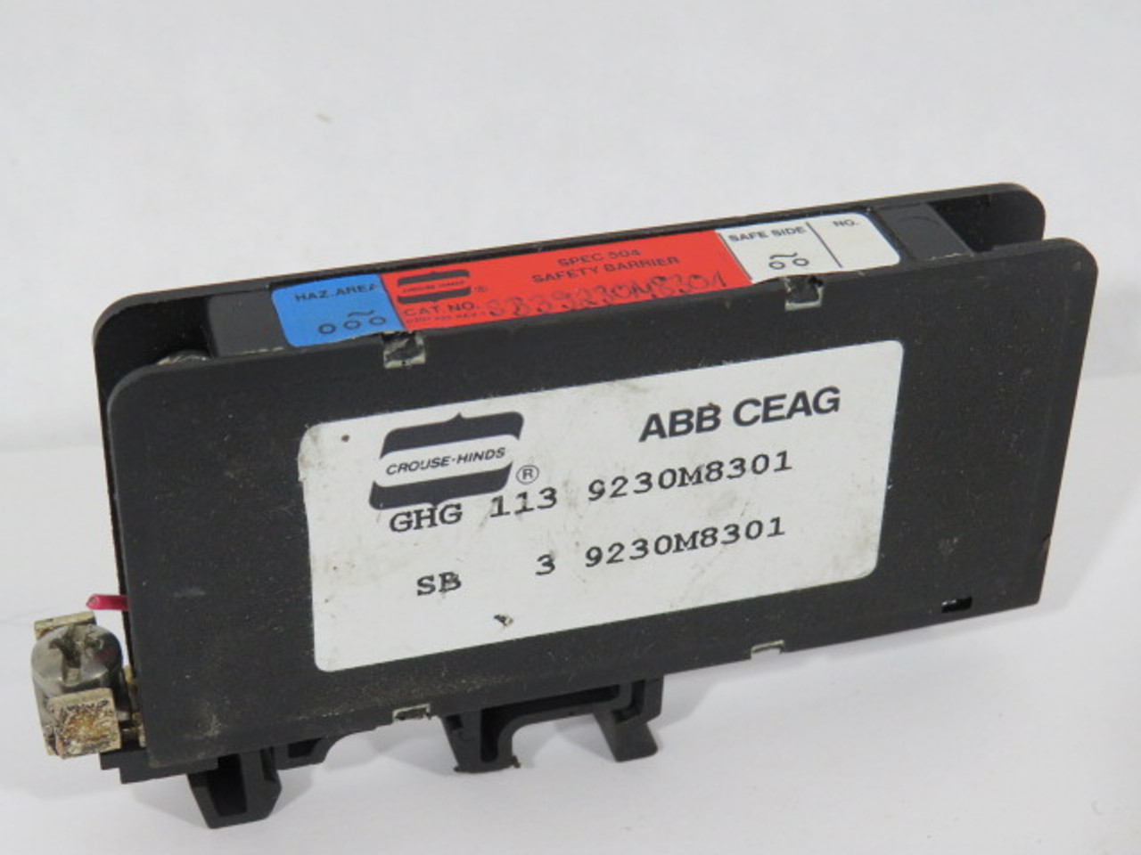 Crouse-Hinds SB39230M8301 Spec 504 ABB CEAG Intrinsic Safety Barrier USED