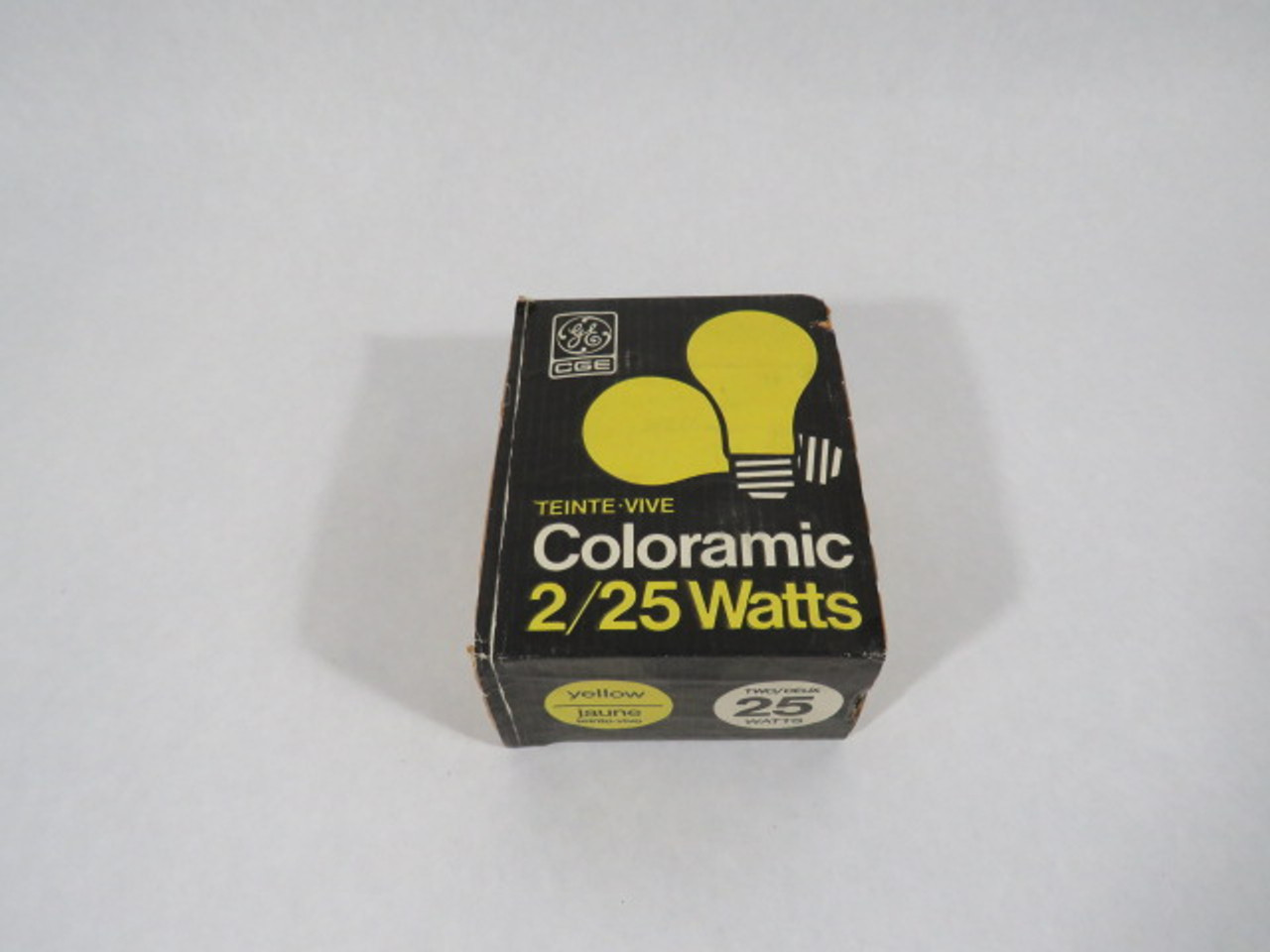 General Electric 22163 Yellow Coloramic 25W 120V 2500Hrs. 2-Pack ! NEW !
