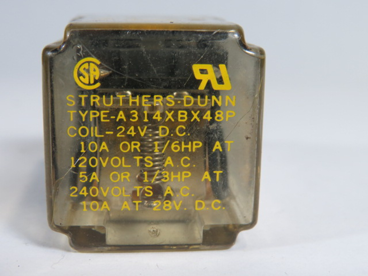 Struthers Dunn A314XBX48P-24 Relay 24VDC 10A 8 Pin USED