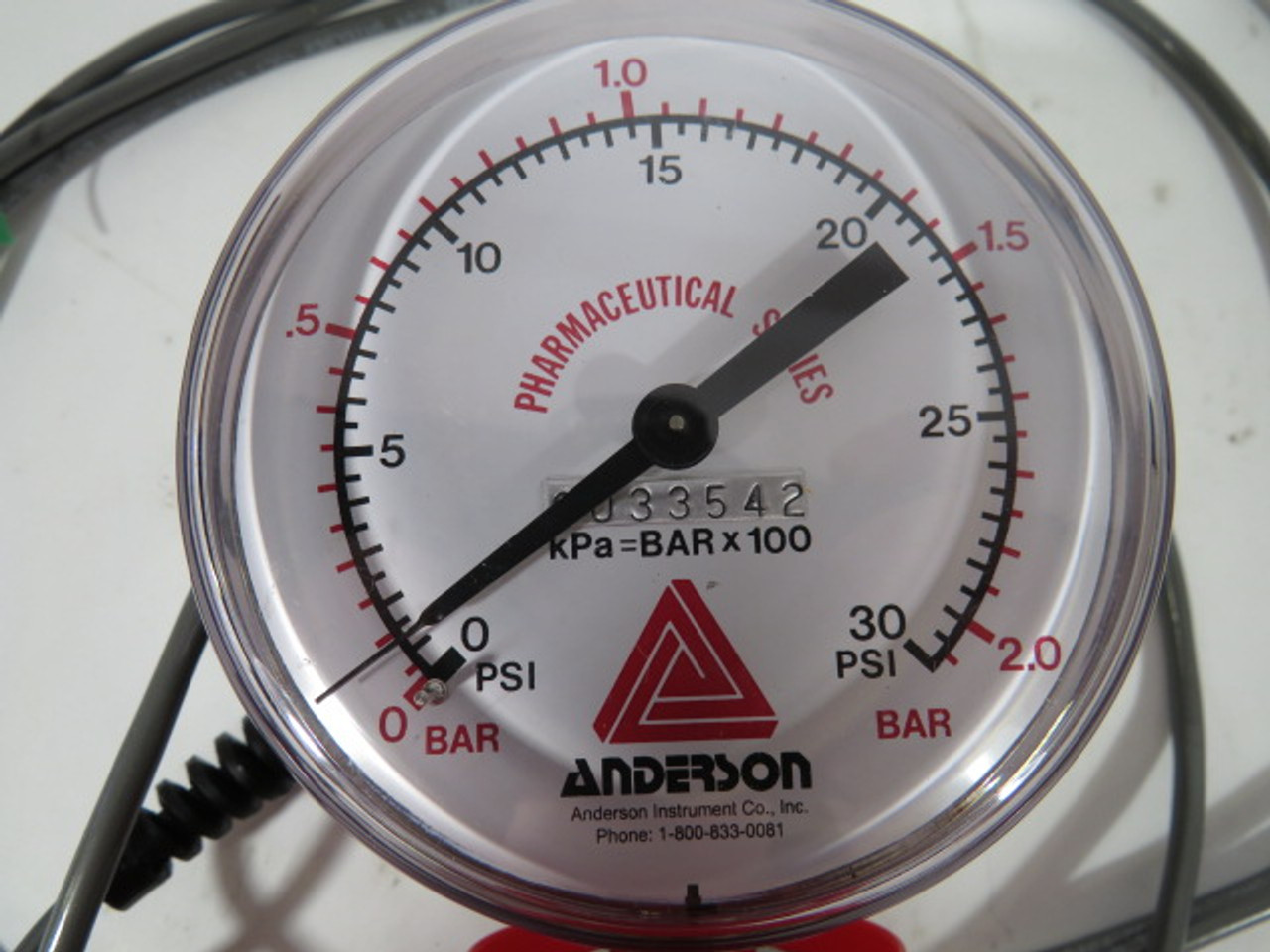 Anderson EG0660100411400 Wire Connected Pharmaceutical Pressure Gauge ! NEW !