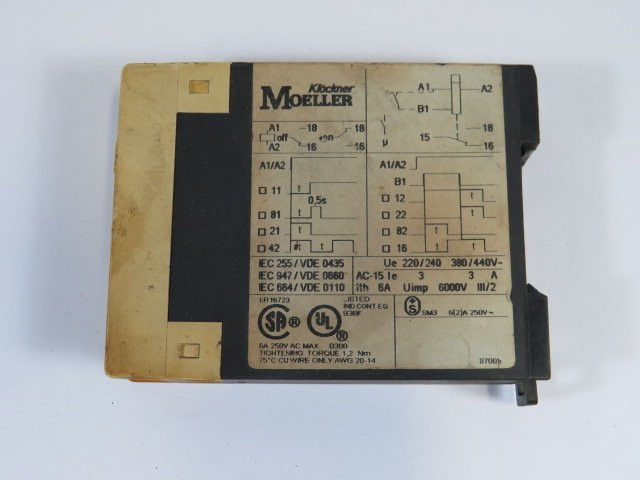 Klockner Moeller TE69-A Time Delay Relay 240V 50/60HZ 0.05s-60h USED
