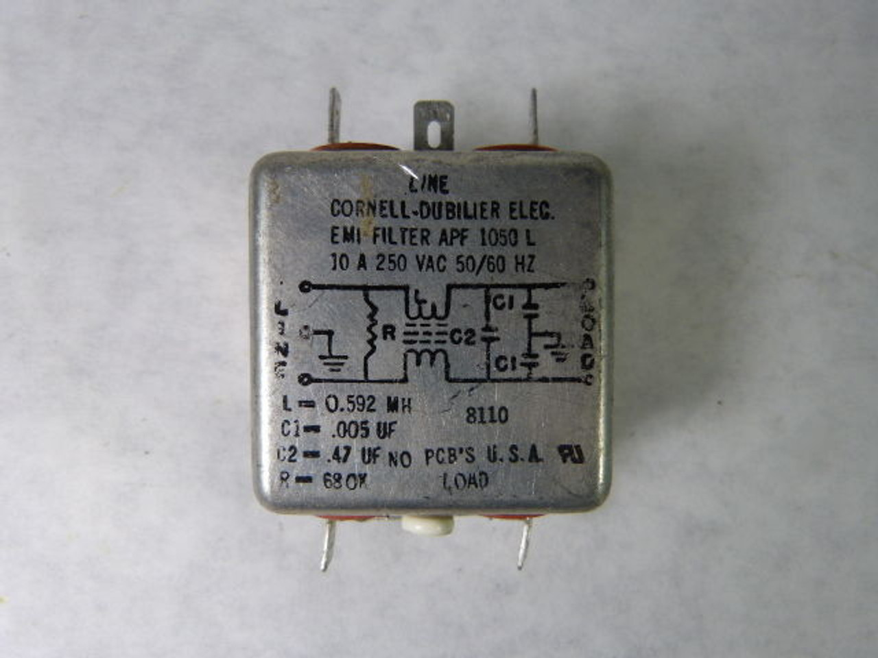 Cornell Dubilier APF-1050L EMI Filter 10amp 250VAC USED