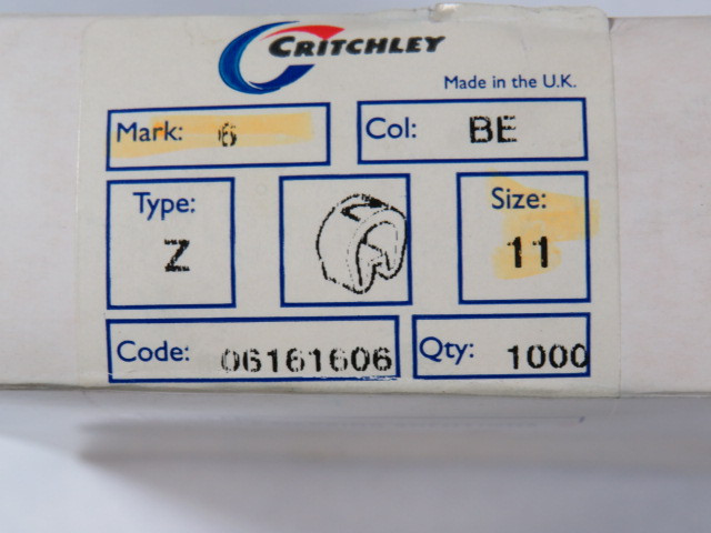 Critchley 06161606 Blue Cable Marker #6 Z11 Straight Cut 500-Pack  NEW