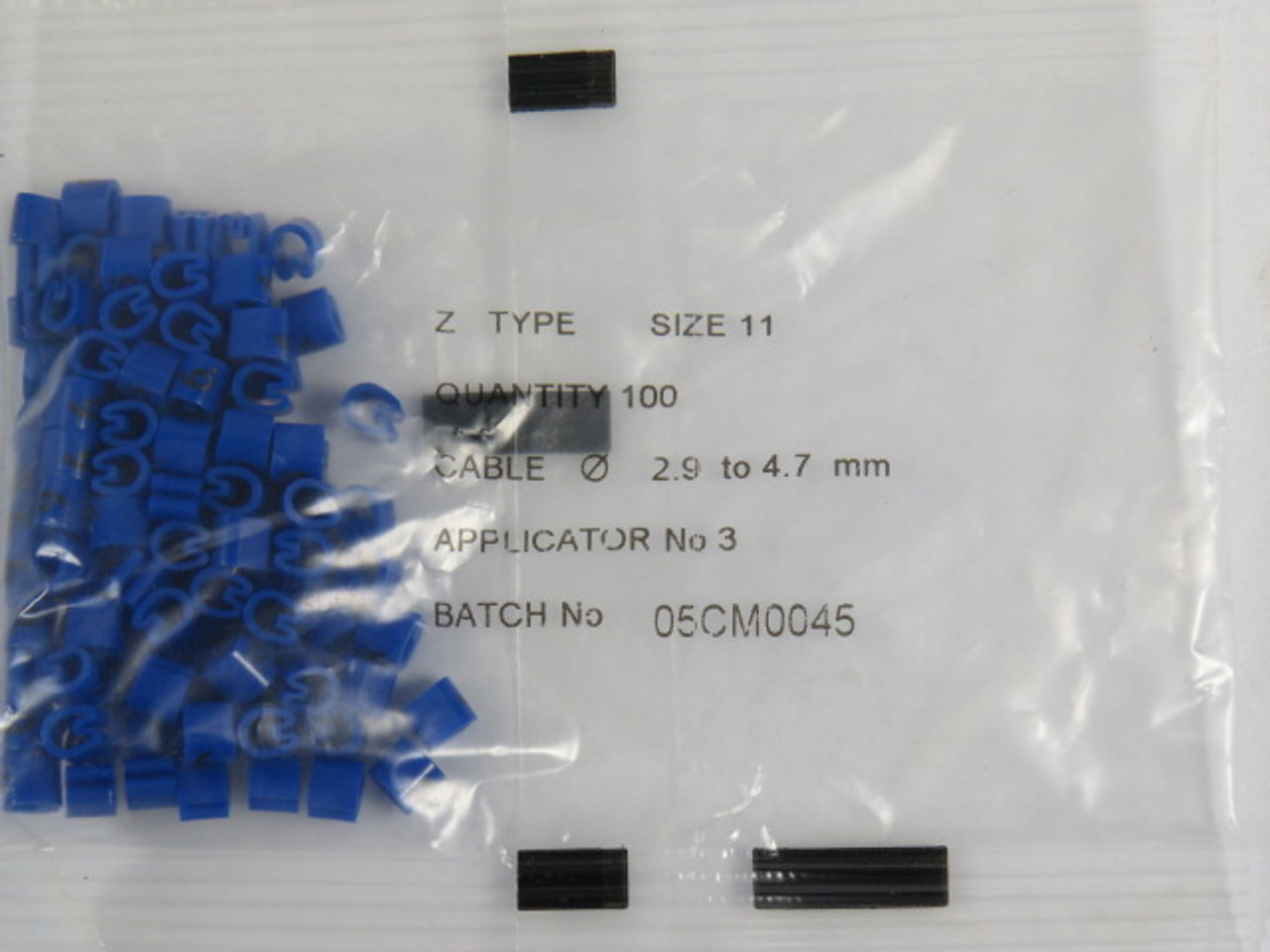 Critchley 06161606 Blue Cable Marker #6 Z11 Straight Cut 500-Pack  NEW