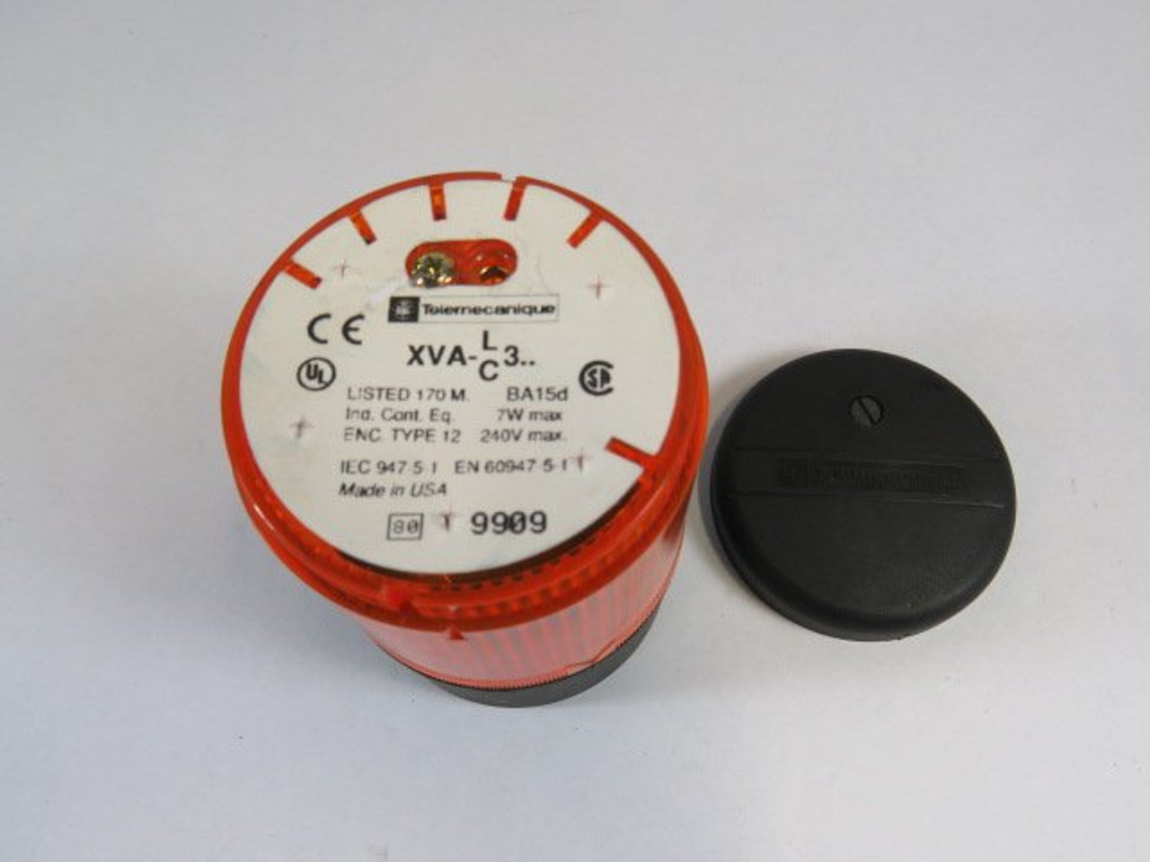Telemecanique XVA-L351 Orange Stack Light w/ Cap & Base 240V 7W No Bulb USED