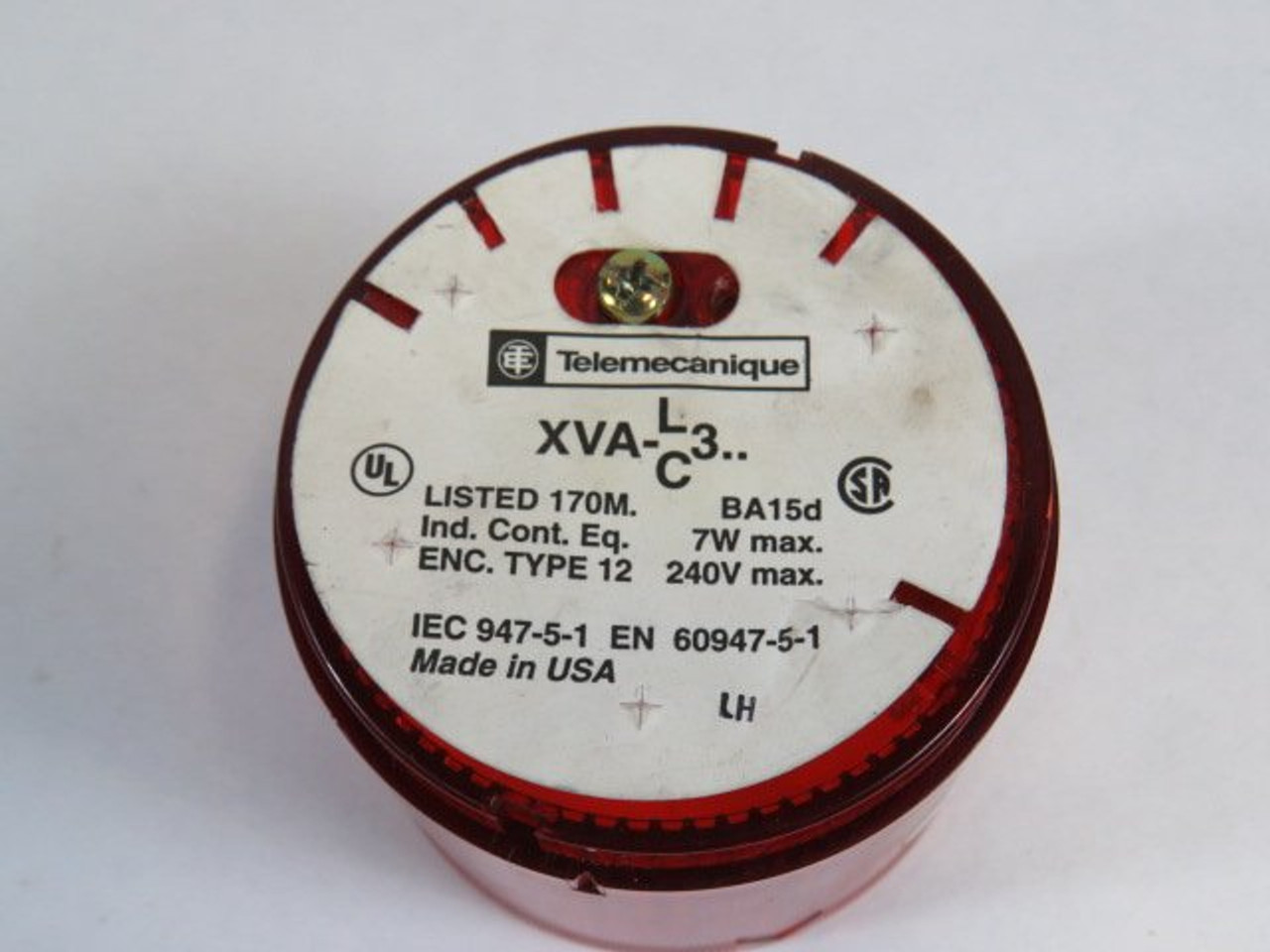 Telemecanique XVA-C341 Red Stack Light No Bulb 240V 7W USED