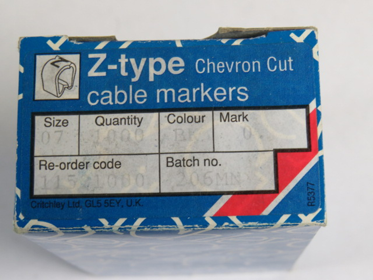 Critchley 11521000 Black Cable Markers #0 Z7 Chevron Cut 100-Pack ! NEW !