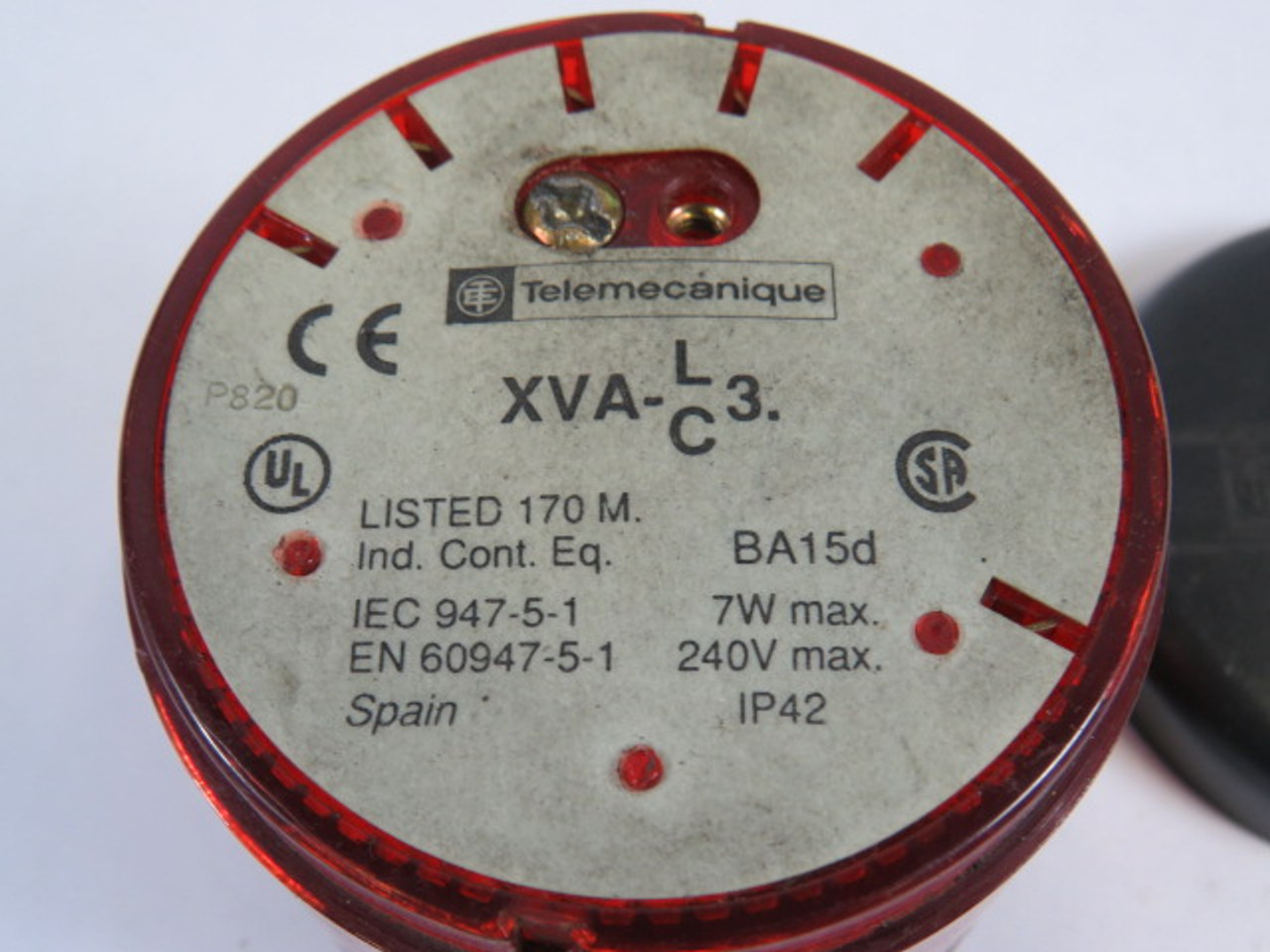 Telemecanique XVA-C34 Red Stack Light w/ Bulb & Cap 240V 7W USED