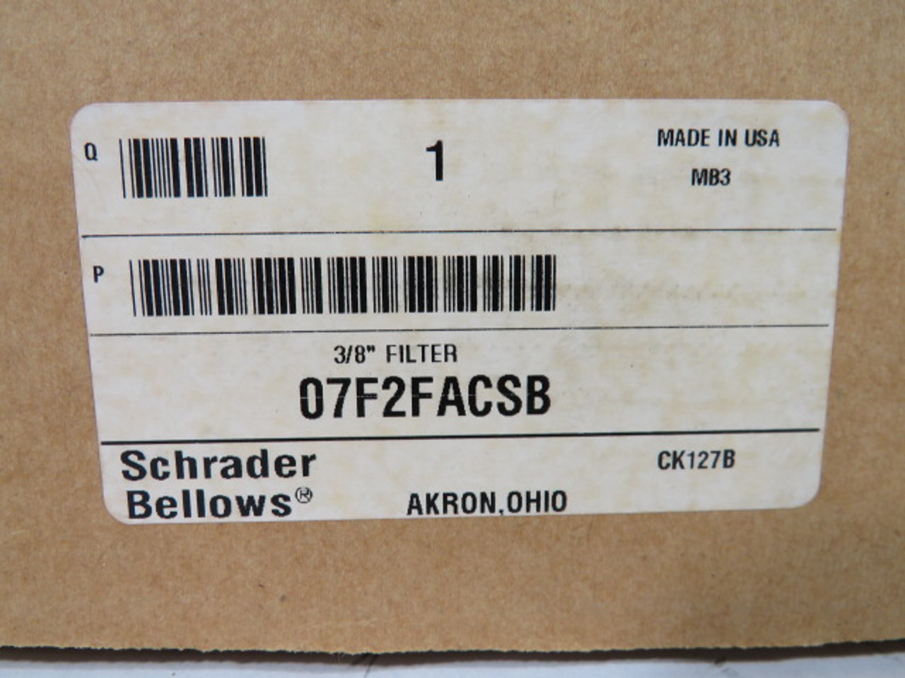 Schrader Bellows 07F2FACSB 3/8" Filter ! NEW !