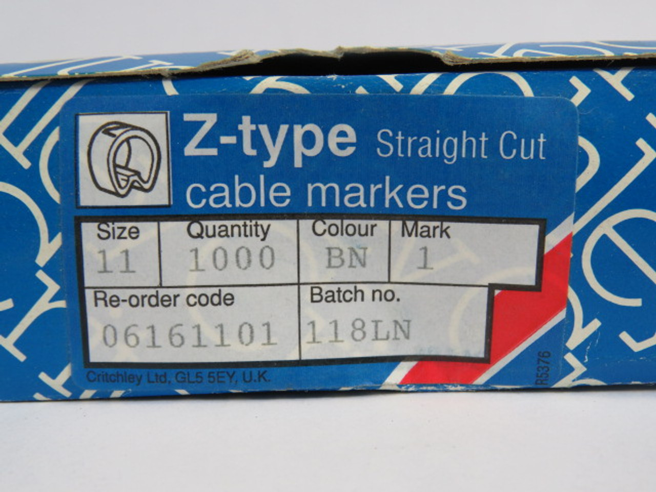 Critchley 06161101 Brown Cable Marker #1 Z11 Straight Cut 700-Pack ! NEW !