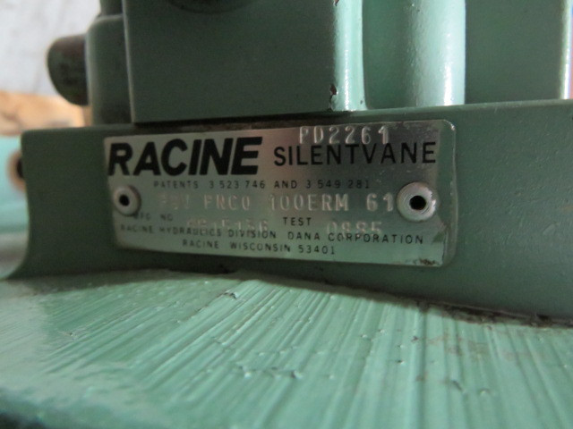 Racine PSV-FNCO-100E-RM61 Vane Pump 75gpm@1000psi 40mm Out 40mm In USED