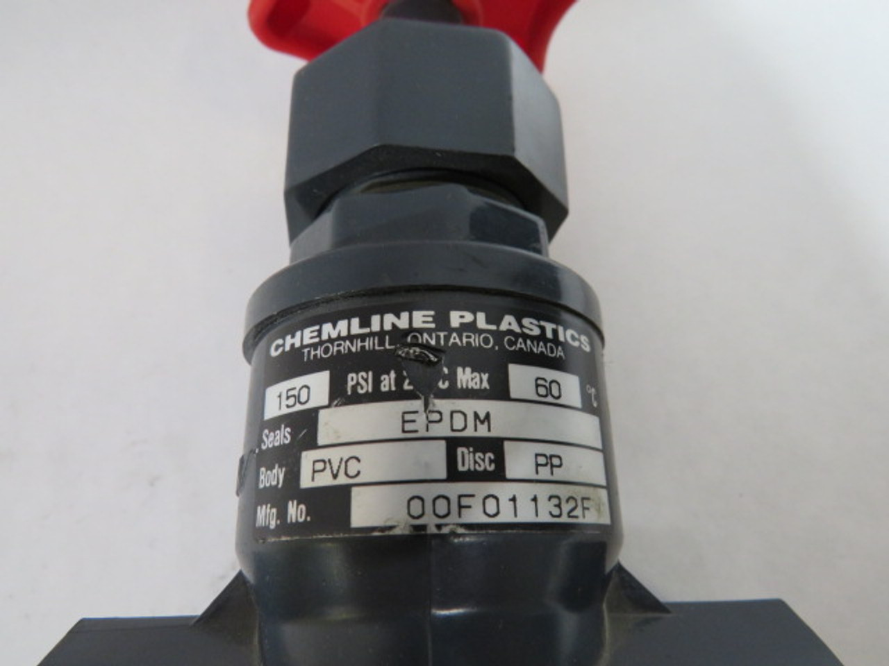 Chemline GVA007T Globe Valve w/ Handle PVC 150PSI 3/4” USED