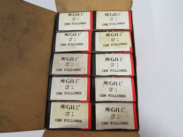 McGill CF-1 Flat Cam Follower 1" Roller Dia. .6250" Roller W 10-Pk ! NEW !