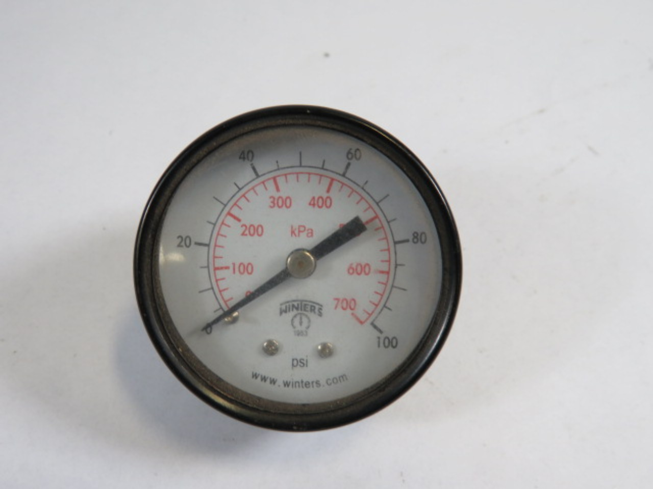 Winters PEM1407 Pressure Gauge 0-100psi 0-700kPa 1/4” NPT 2" Diameter USED