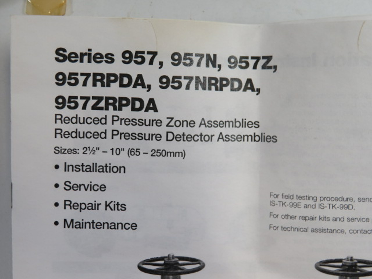 Watts 957RPDA Reduced Pressure Zone Assemblies Size 2-1/2" ! NOP !