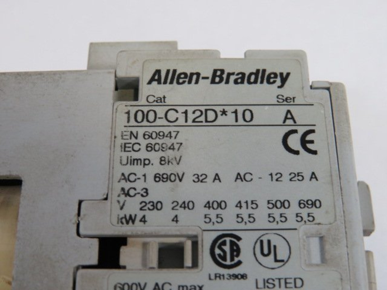 Allen-Bradley 100-C12DJ10 Series A Contactor 24VDC 600VAC 25A USED