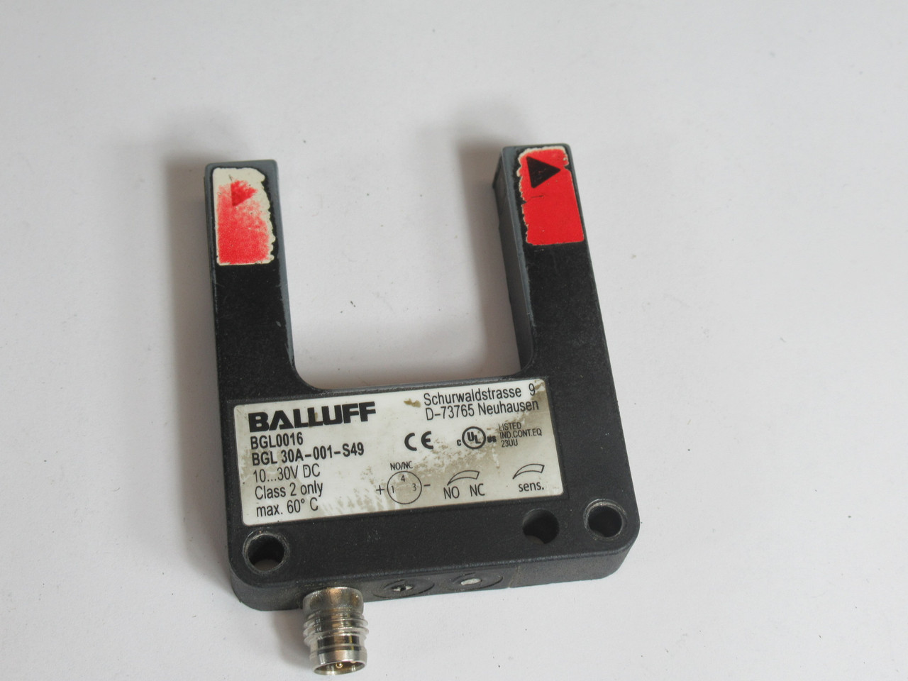 Balluff BGL 30A-001-S49 Fork Sensor 10-30VDC Class 2 Only USED
