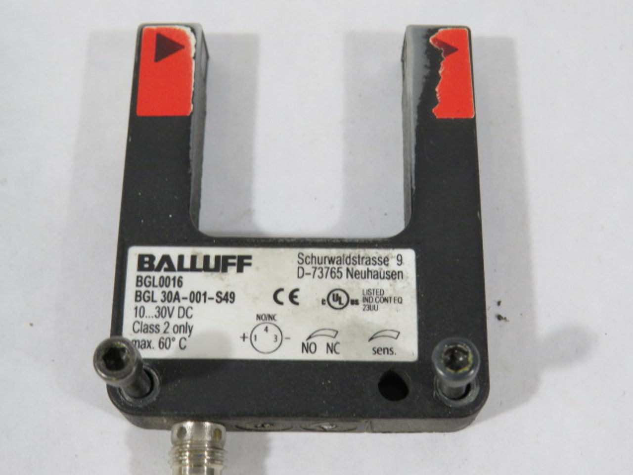 Balluff BGL 30A-001-S49 Fork Sensor 10-30VDC Class 2 Only USED