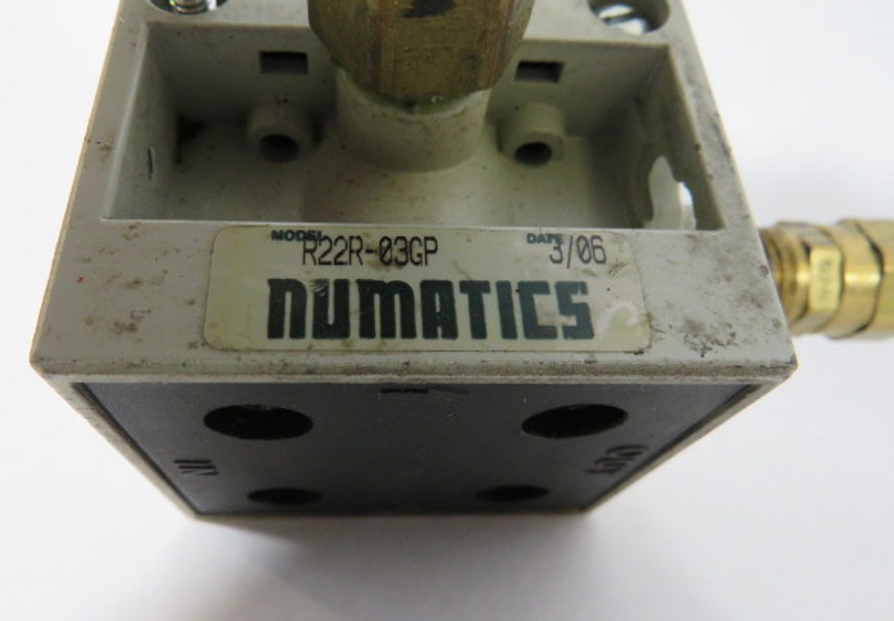 Numatics R22R-03GP Regulator w/ Gauge 3/8"NPT 125PSI USED