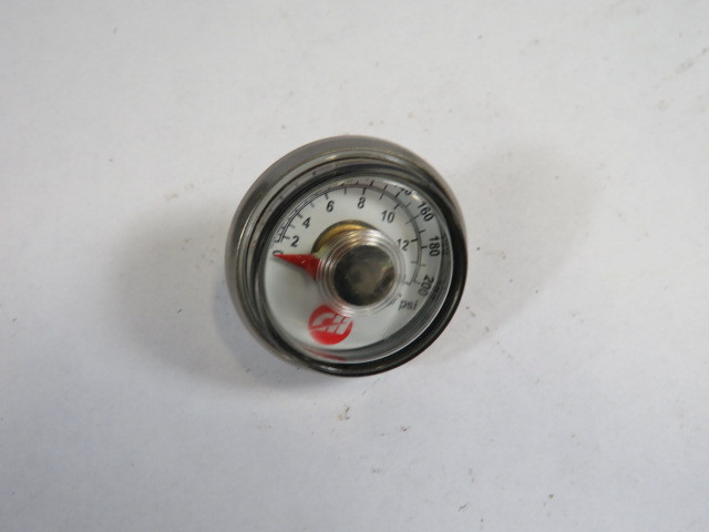 CH 0-200psi 0-14bar 37mm Diameter Back Mount Pressure Gauge USED
