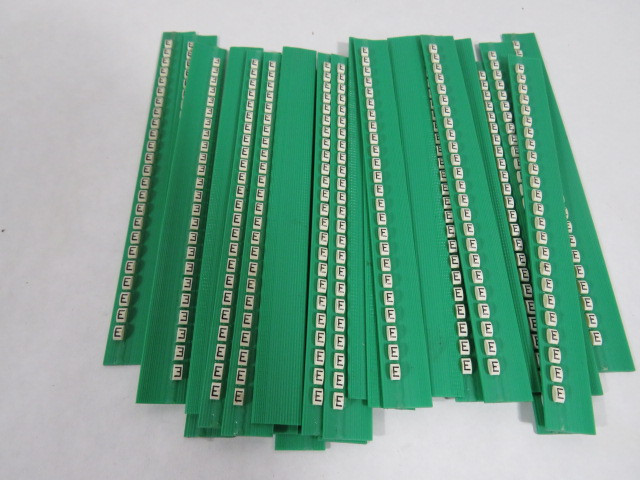 Grafoplast 117MEEBW Trasp Wire Marker “E” Approx 20/Strip Lot of 26  NOP