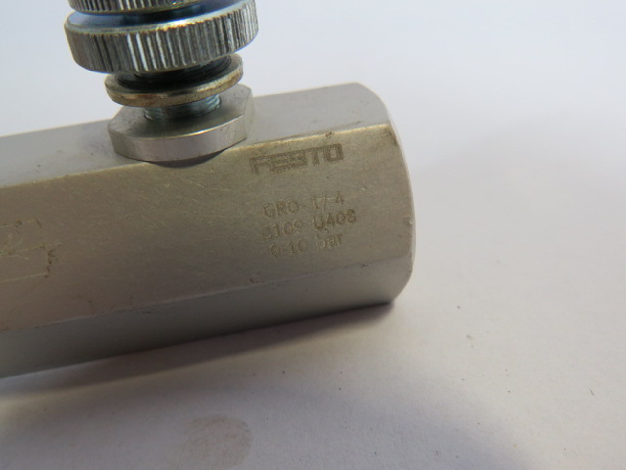 Festo GRO-1/4 2109 U408 Flow Control Valve 0-10BAR 350l/min USED