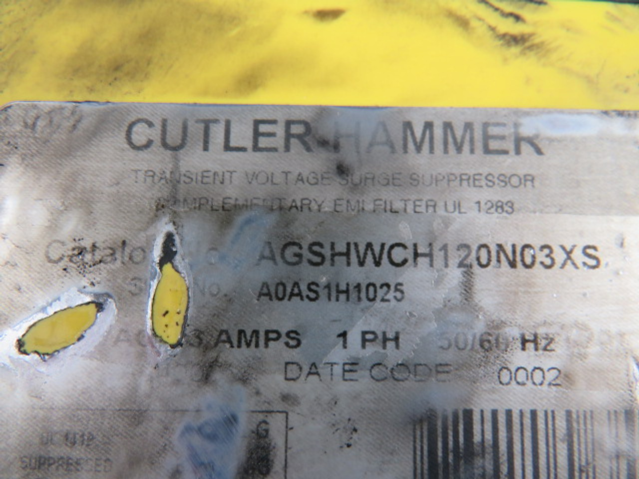 CUTLER-HAMMER AGSHWCH120N03XS Powerline Filter USED