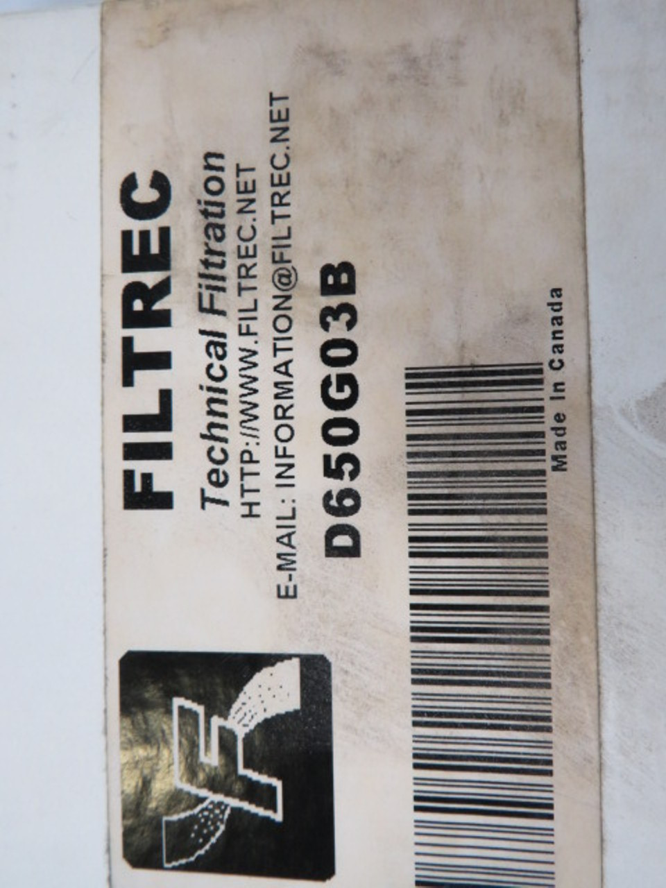 Filtrec D650G03B Hydraulic Filter 9.25" L 3.74" OD 1.56" ID 3 Micron ! NEW !